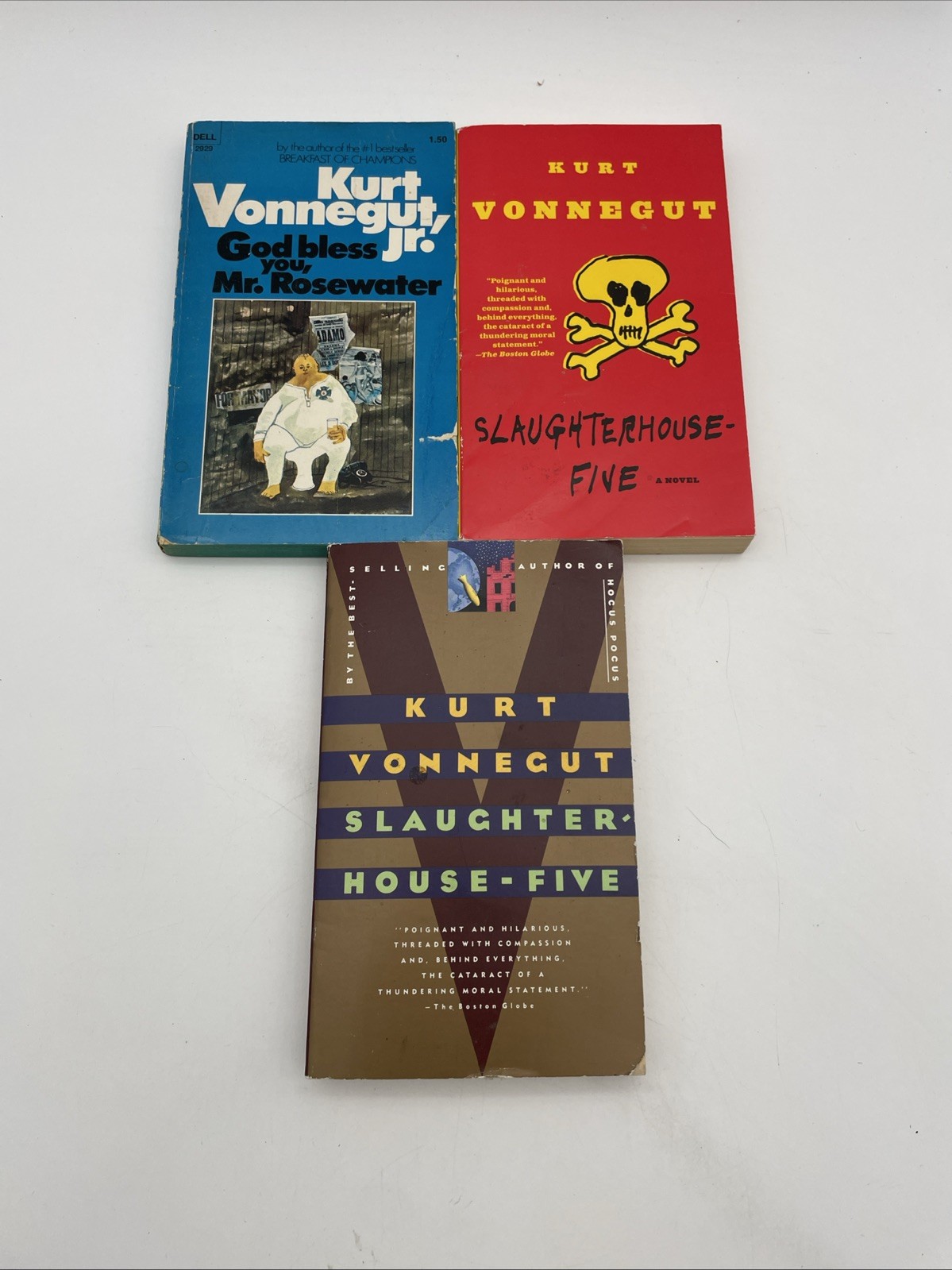 Lot of 7 Kurt Vonnegut, Jr. Novels Dell PB Vintage – Slaughterhouse 5 & MORE!
