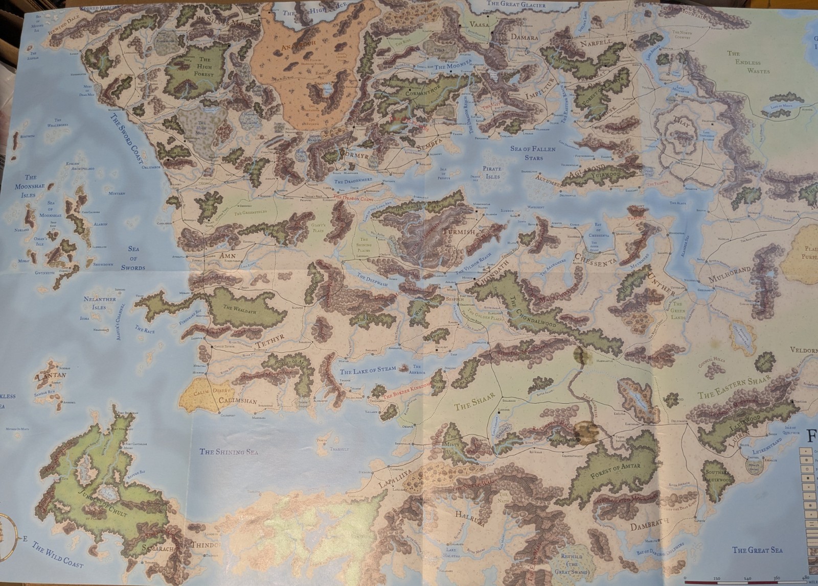 Forgotten Realms : Campaign Setting, Dungeons and Dragons 3E Hardcover 2001 Map