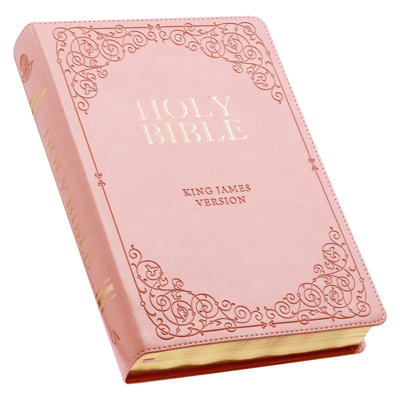 Pink Faux Leather Giant Print Kjv Bible With Thumb Indexing And Ribbon Marker