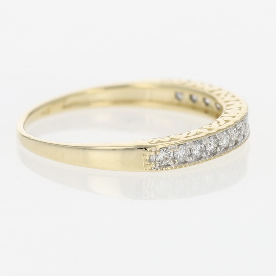 .18ctw Diamond Pavé Milgrain Scroll Wedding Band Ring 14k Yellow Gold Size 7