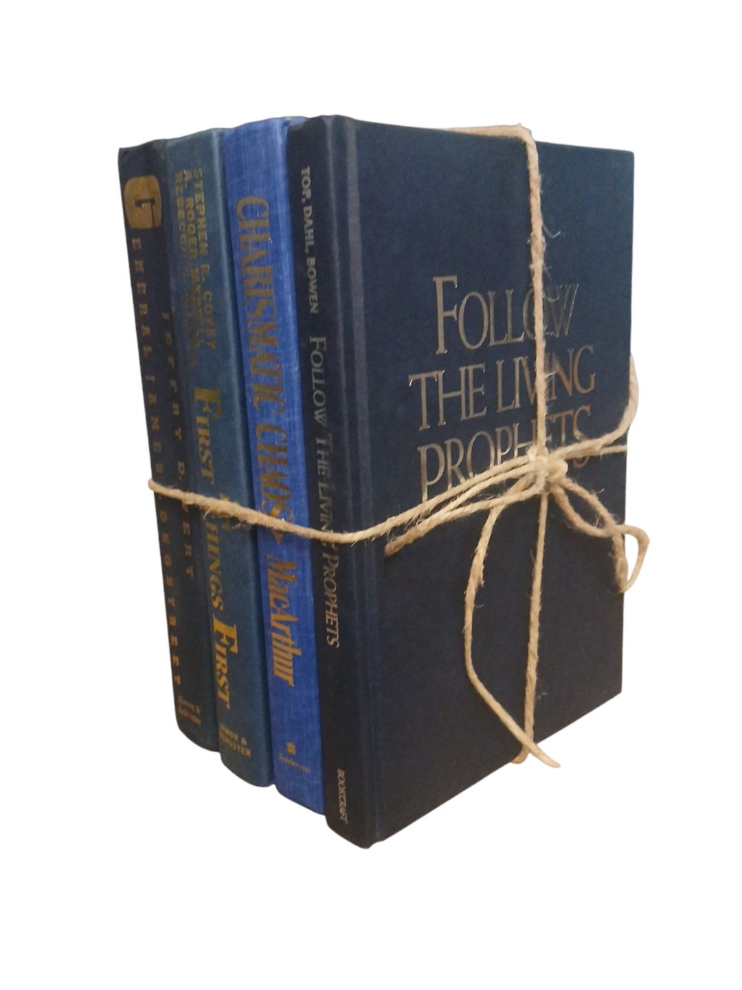 4 HC BLUE Book Binding Bundle For Staging Prop Decor Interior Design