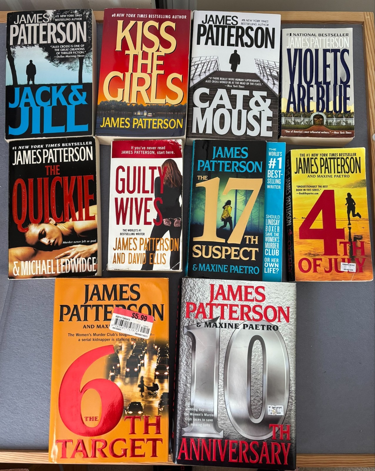 Lot of 10 James Patterson Books – Hardcover and Paperback