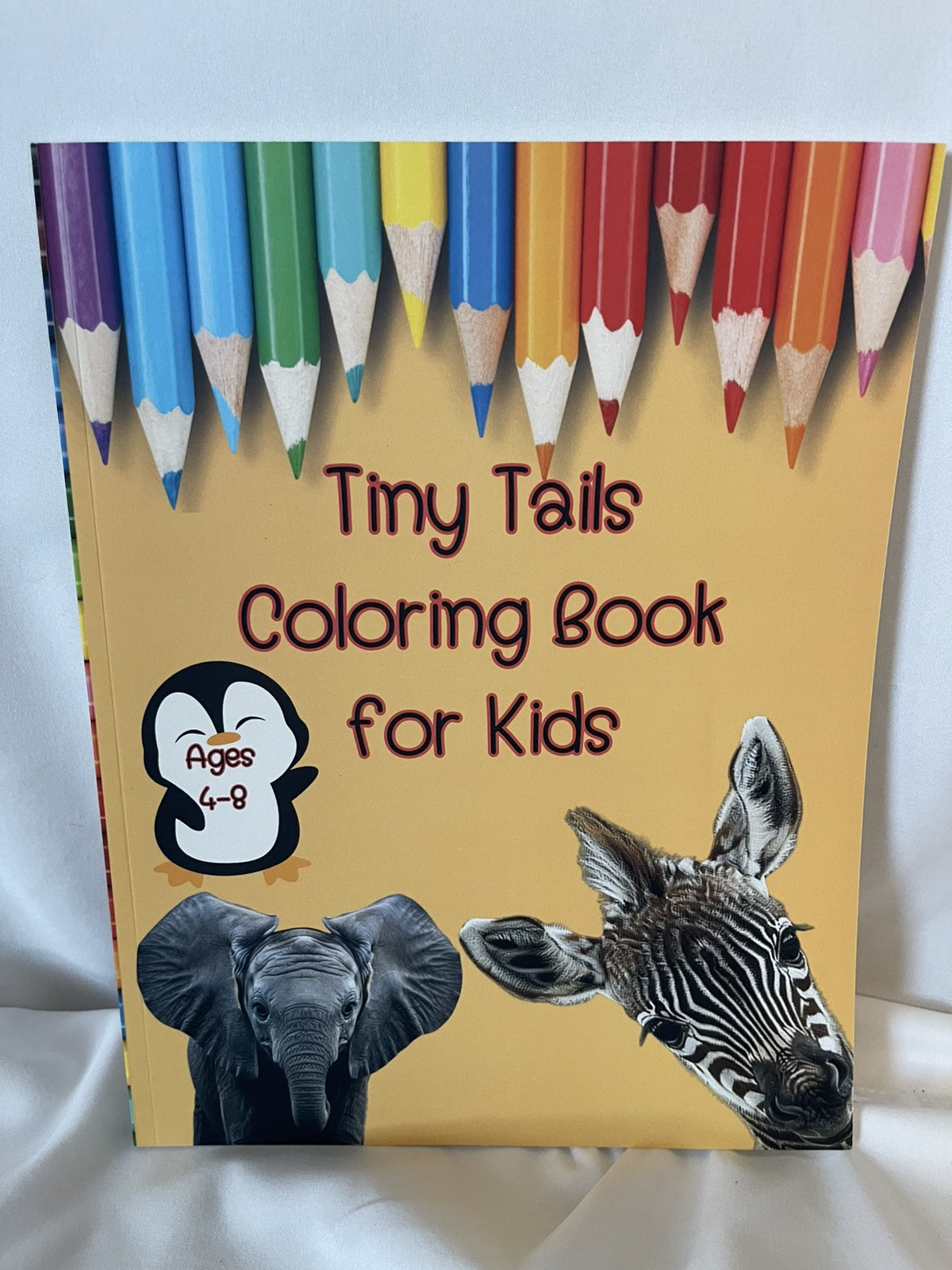 Tiny Tails Coloring Book For Kids 58 pages 8 1/2×11″