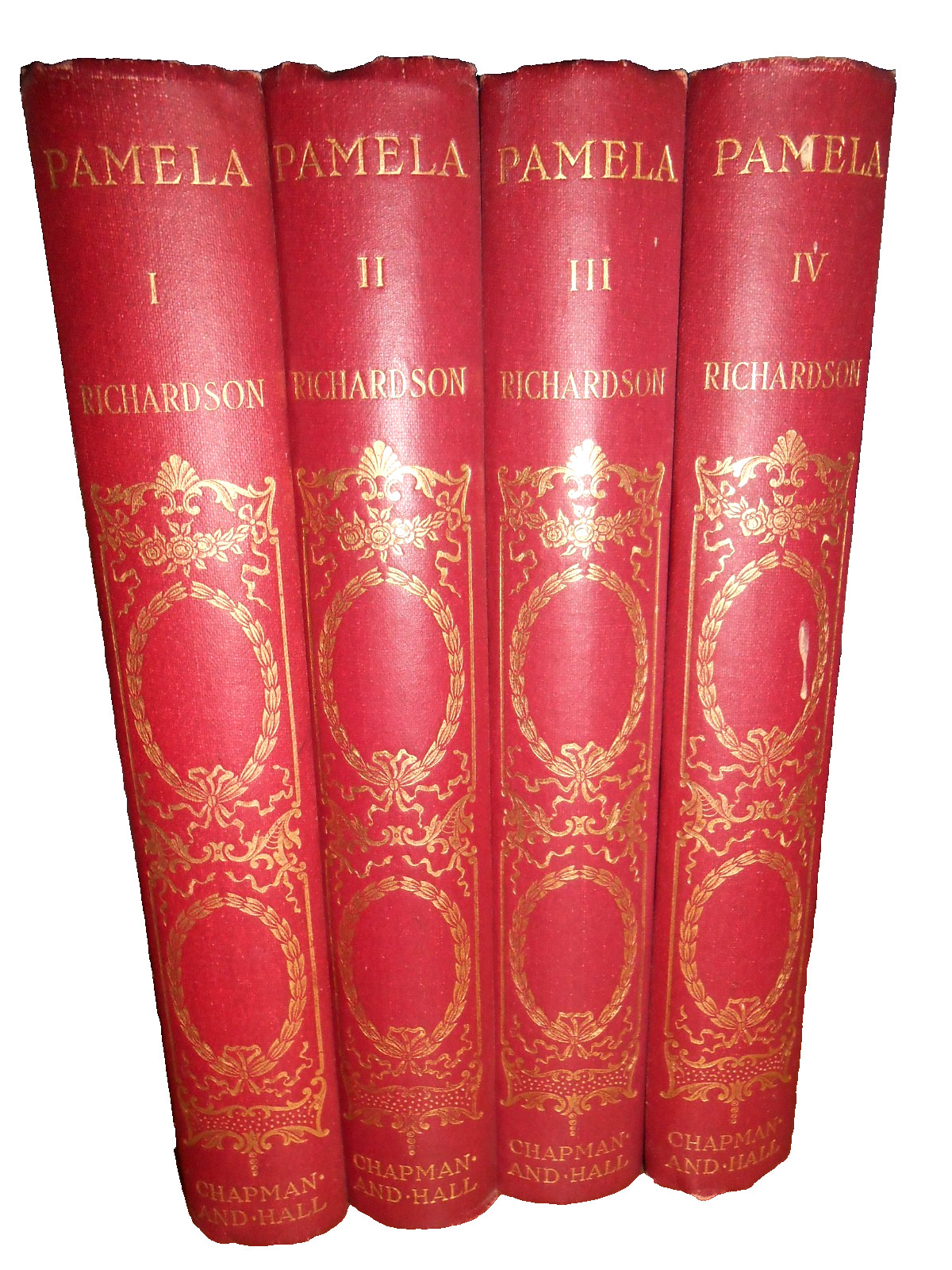 VTG 1902 Samuel Richardson PAMELA Virtue Reward 4 Vol Set Chapman & Hall – HC GC