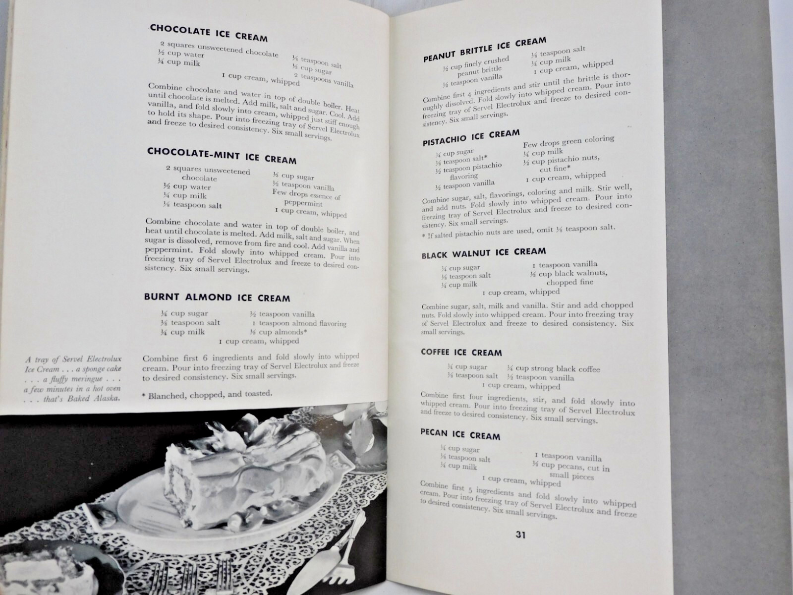 Electrolux Servel Gas Refrigerator 1937 Recipe Book Drinks Desserts Salads ETC