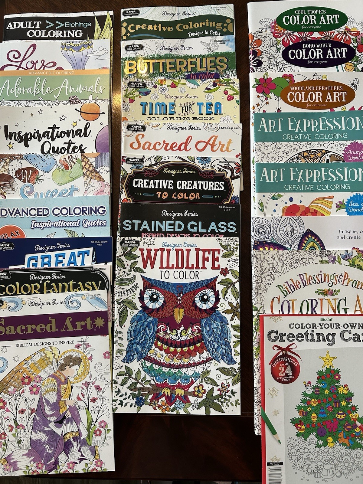 Advanced Coloring Books Adult Various Subjects Lot Of 24