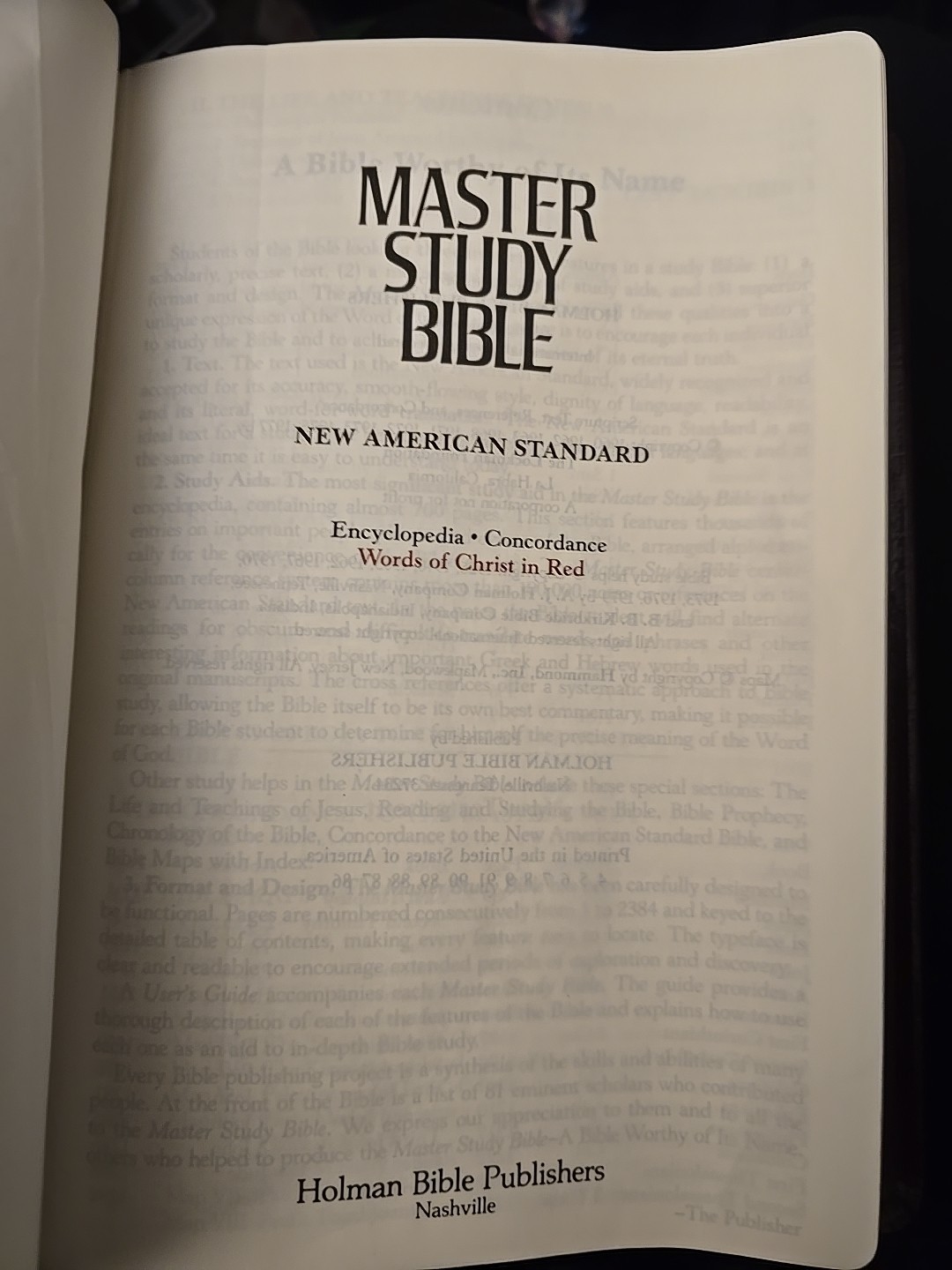 NASB Master Study Bible Nelson Top grain Cowhide