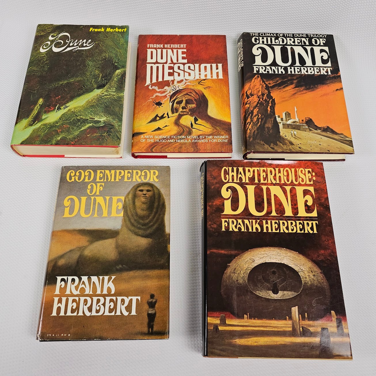 Dune Series Hardcover Lot Frank Herbert Vintage Book Club & 1st Ed 5-Book Set