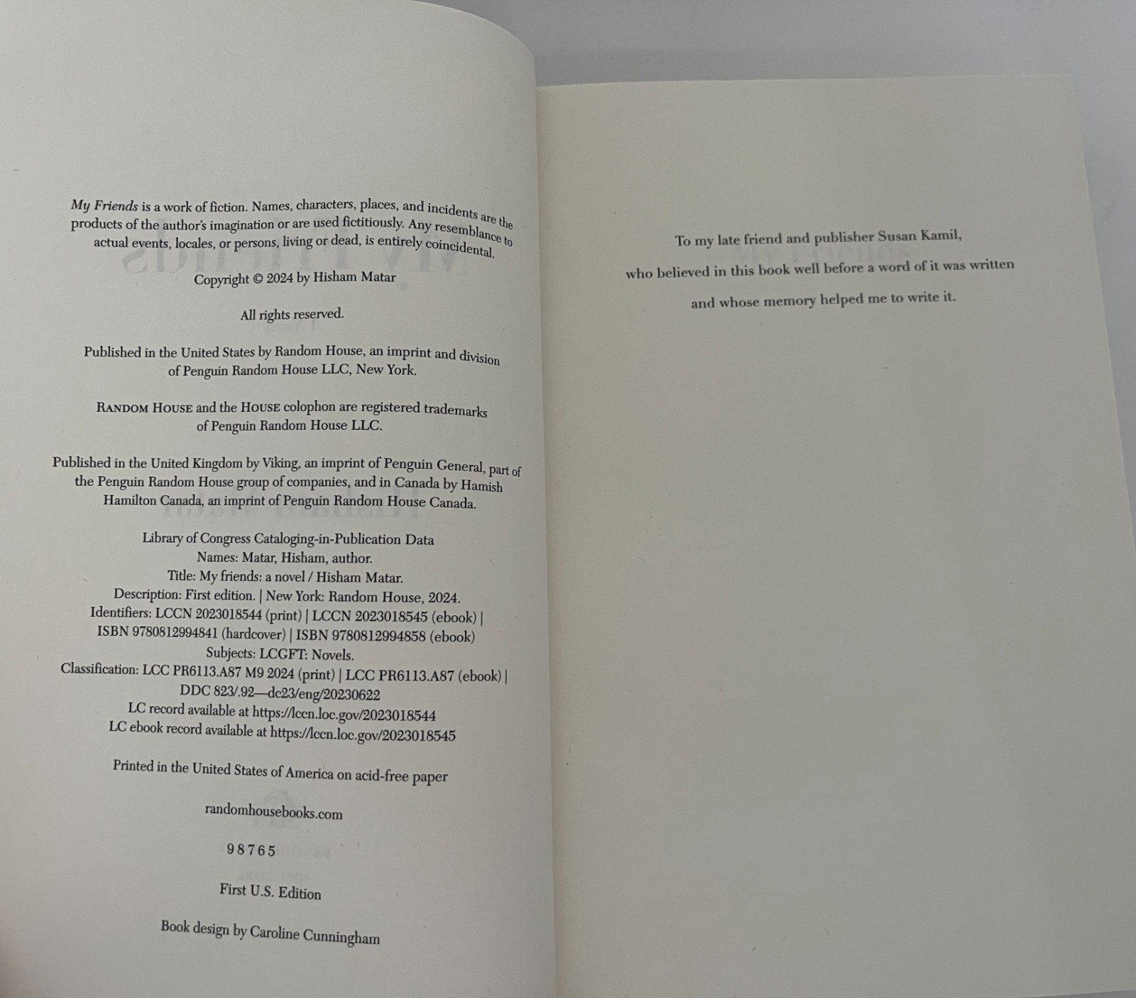 My Friends : A Novel by Hisham Matar (2024, Hardcover)