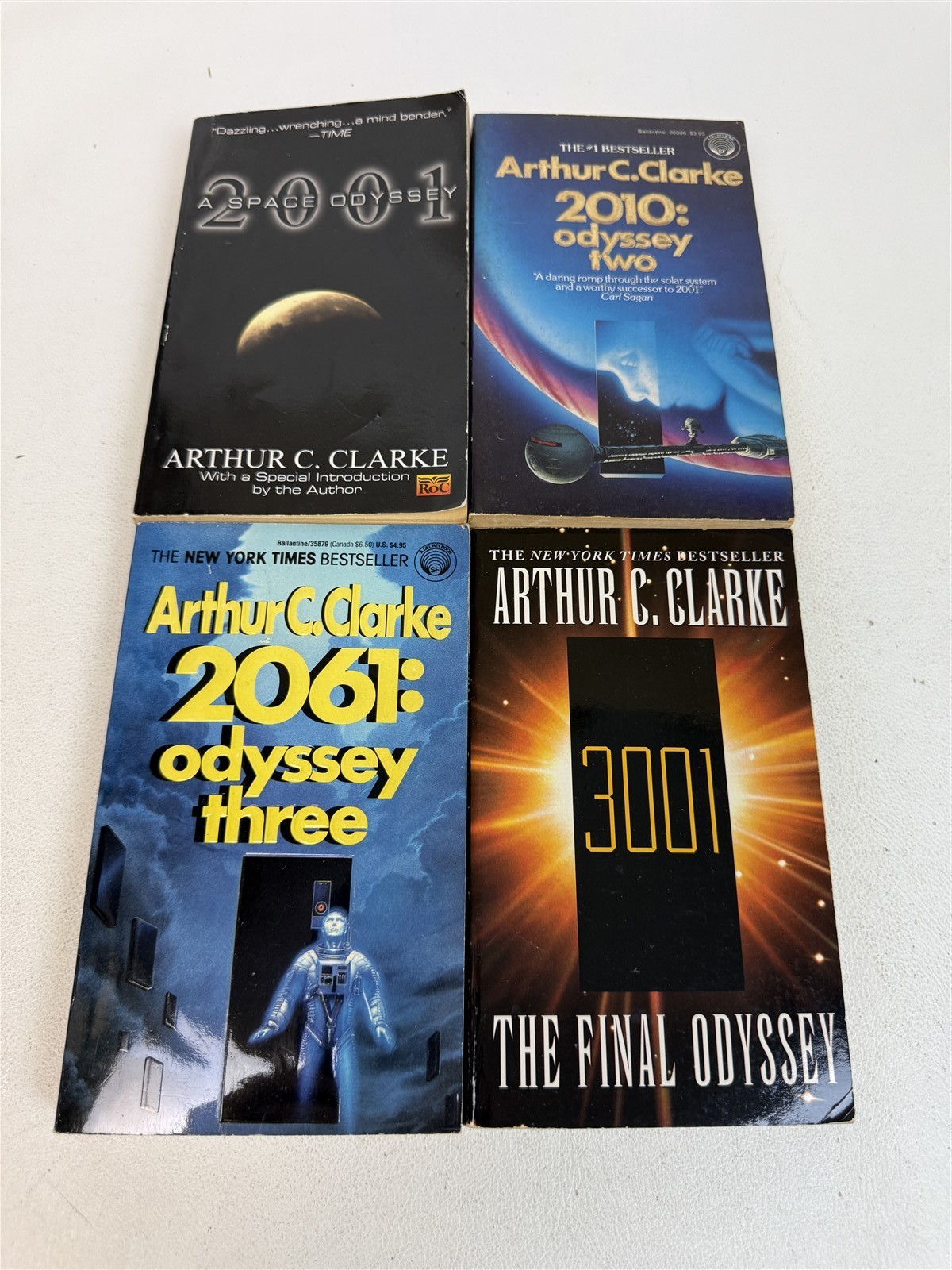 Arthur C Clarke Lot All 4 2001 A Space Odyssey 2010 2061 3001 Final Odyssey